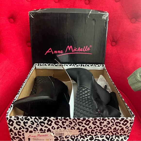 NIB***ANNE MICHELLE WOMEN'S KNEE-HIGH BOOT LONESTAR-34
Women – Black Pu - Picture 10 of 12